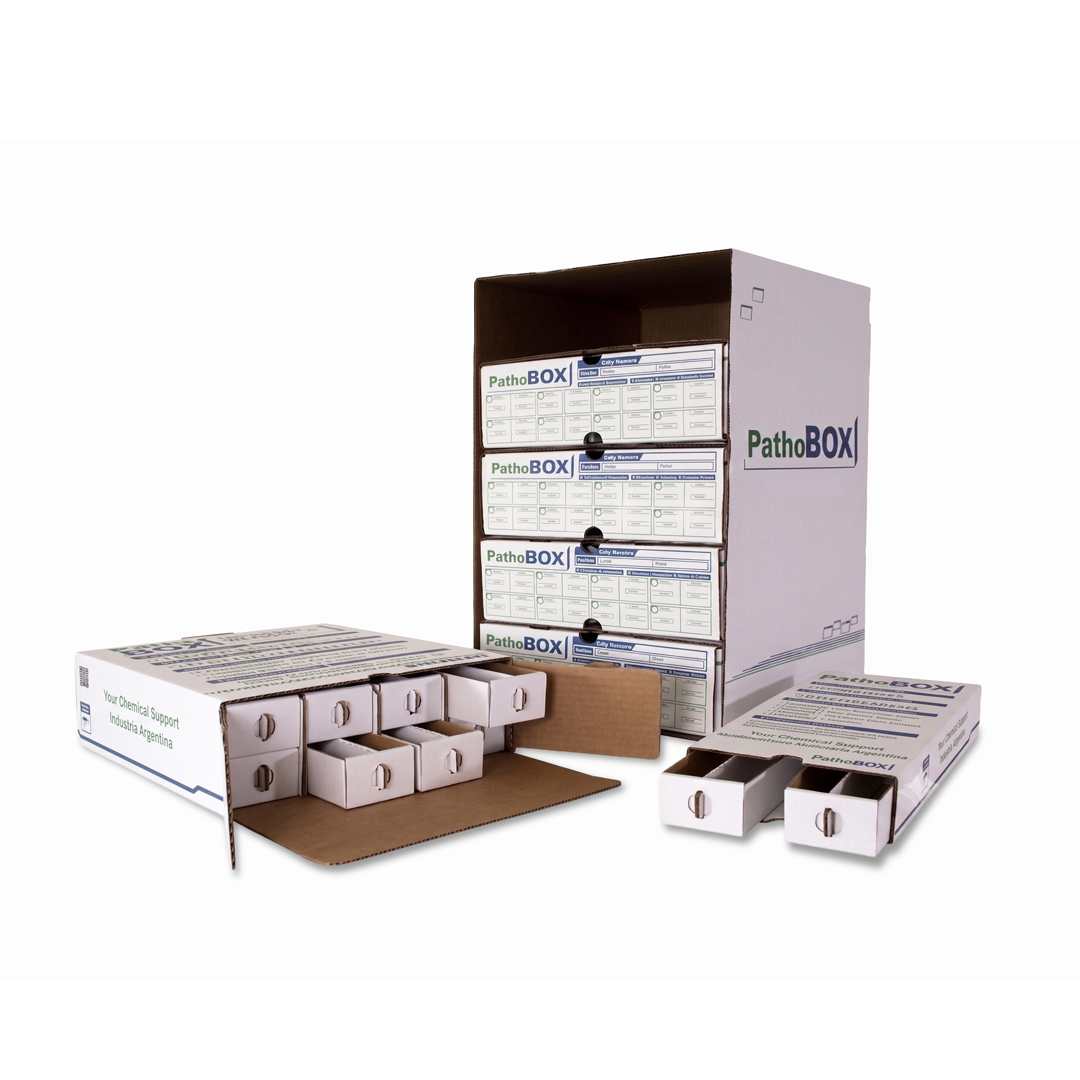 PATHOBOX (Caja de archivo Autoarmable para Cassettes y Portaobjetos)